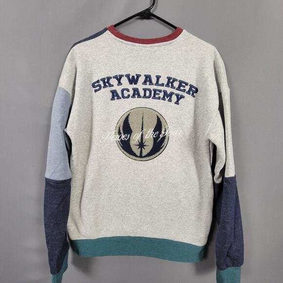 Star Wars Skywalker Academy Sweatshirt Women’s XS Gray Colorblock Logo Crewneck - Picture 2 of 9